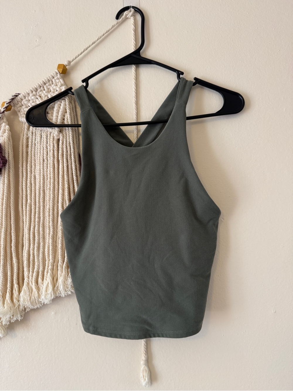 Abercrombie & Fitch Olive Green Racerback Crop Tank